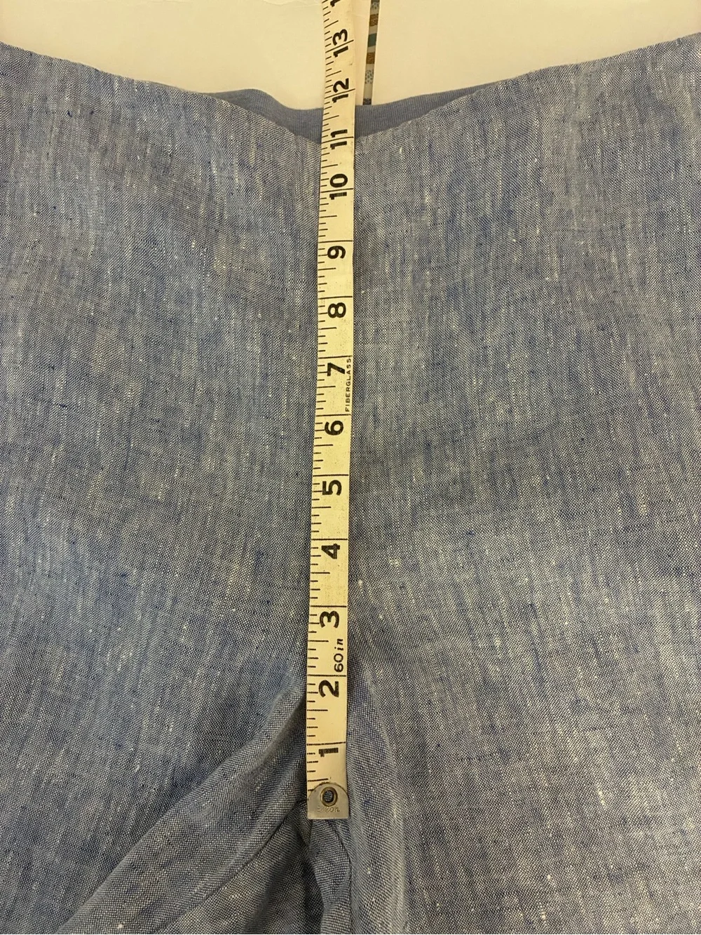 J.Jill Love Linen Pants Women M Blue Heather Chambray Pull On Coastal Lagenlook